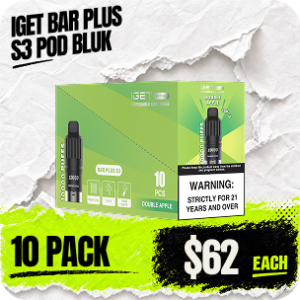 IGET BAR PLUS S3 POD BULK 10 PACK