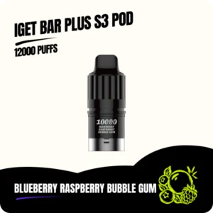 IGET Bar Plus S3 Pod Blueberry Raspberry Bubble Gum